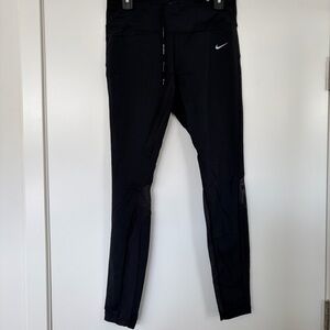 Nike Black Dri-FIT Running Mesh Long Leggings Size Large Used